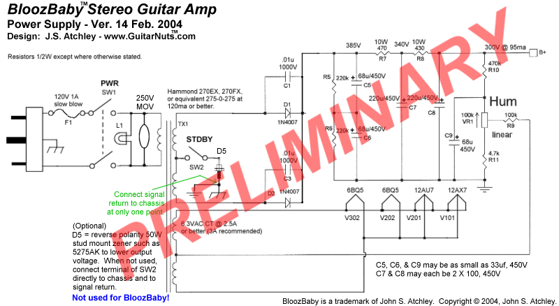 BloozBaby Power Supply Schematic