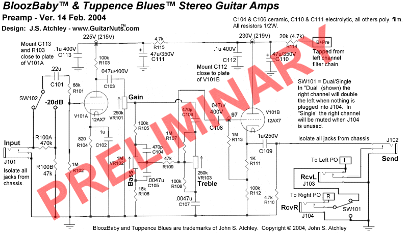 BloozBaby Preamp Schematic