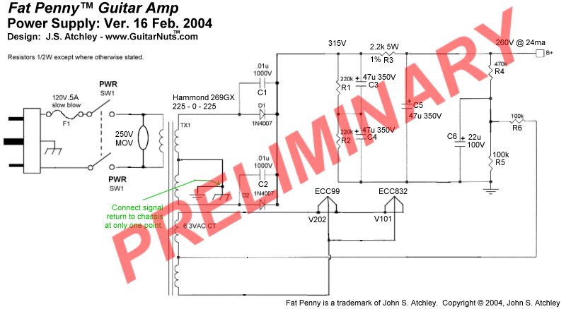 Fat Penny(tm) Power Supply Schematic
